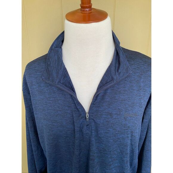 Reebok men 2XL dri fit quarter zip Longsleeve pullover navy blue - Picture 3 of 10